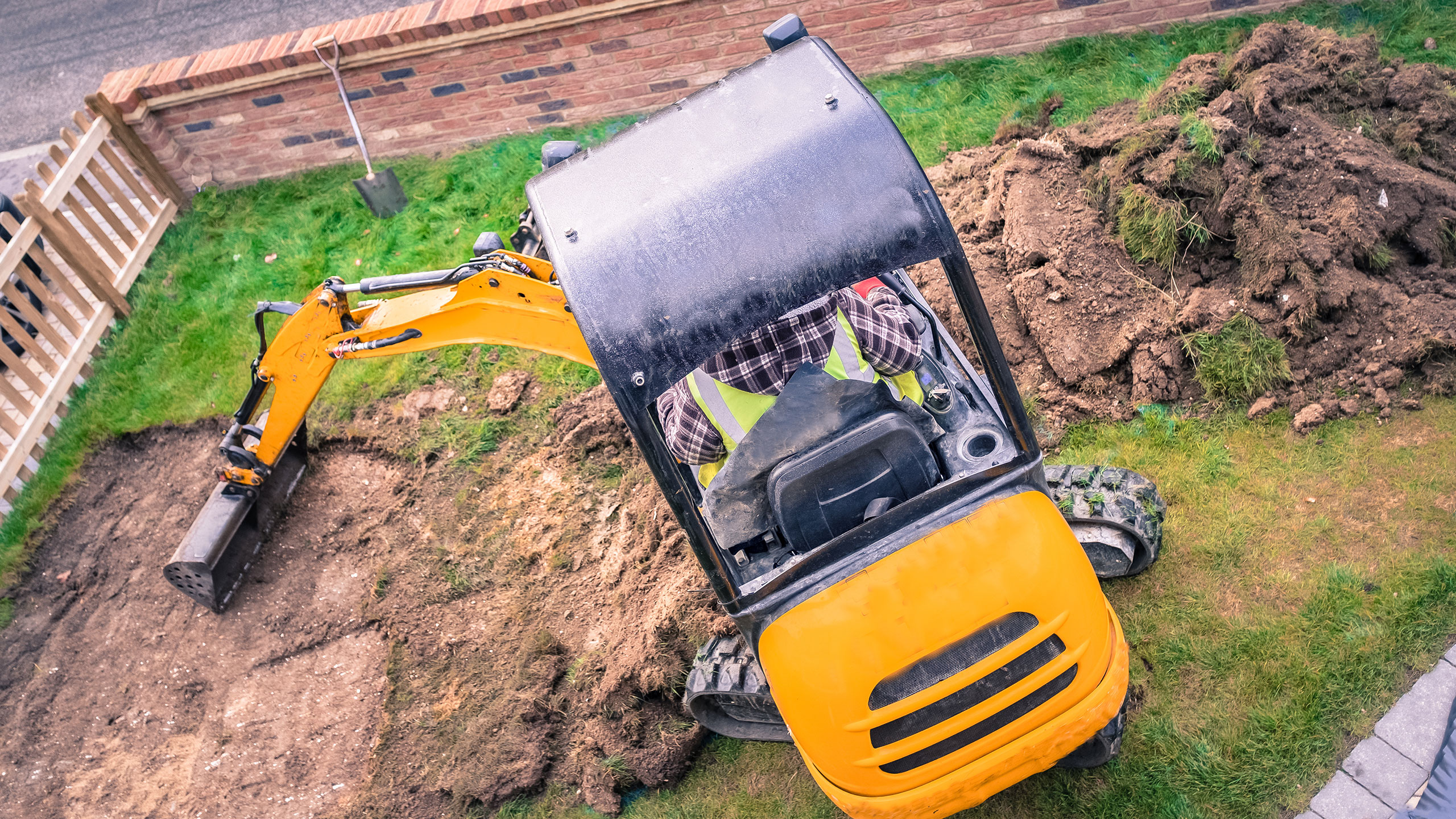 Mini digger insurance applied to this digging machine